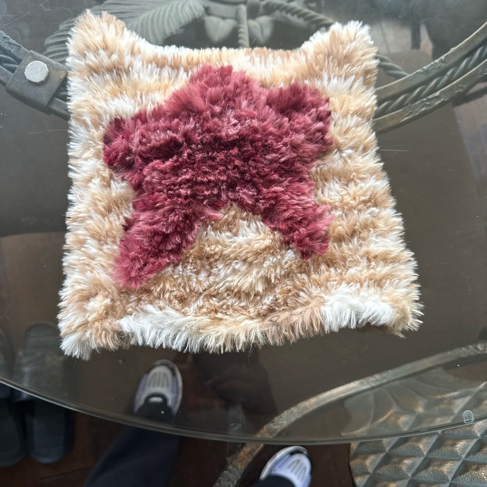 Urban Outfitters Fuzzy Star Patterned Cushion Cover